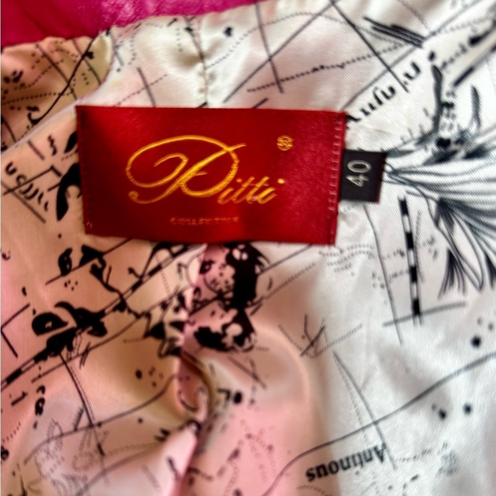 Pitti Collection Women’s Bright Pink All Leather Jacket Italian Size 40 EUC! - Picture 11 of 12